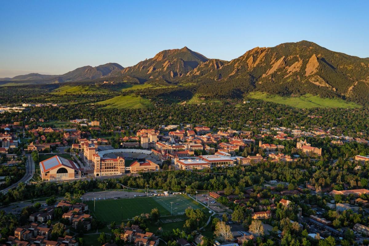 aerial view of CU Boulder