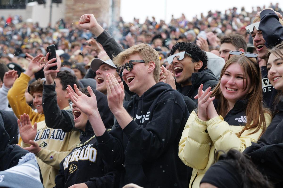 Fans wear black and gold to cheer on the Buffs at the 2023 Black and Gold spring game