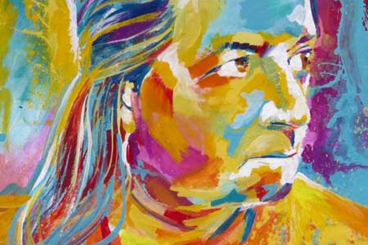 Colorful illustration of Native American