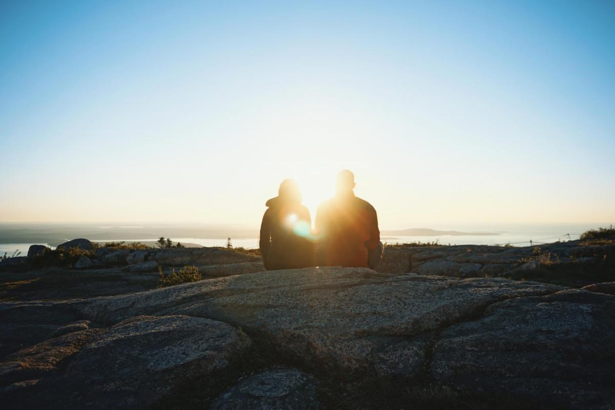 People on a rock