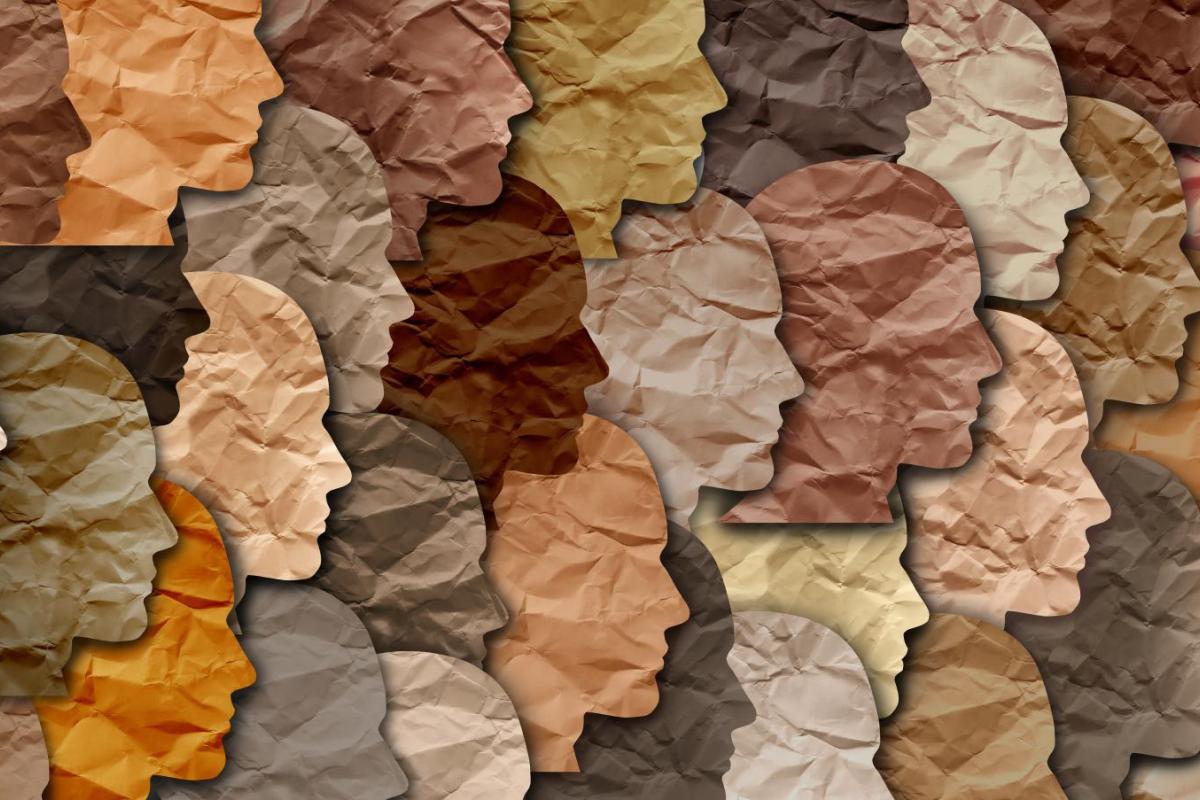 Paper cutouts of people of color