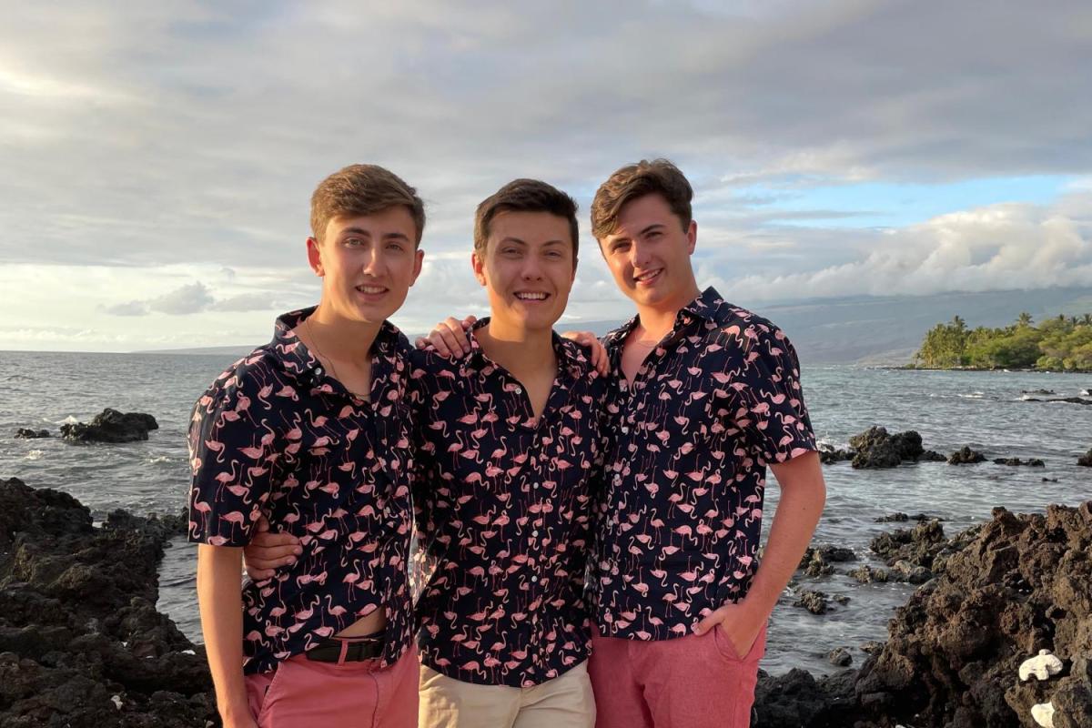 Dom, Phil, and Alex Miceli on the Pacific Ocean in Hawaii