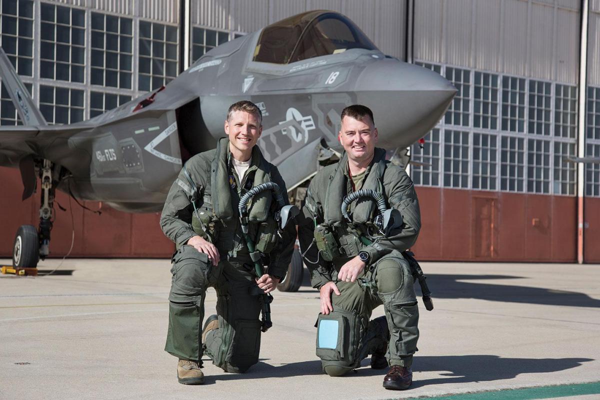 F-35 pilots Tucker "Cinco" Hamilton and Aaron "Amber" Frey