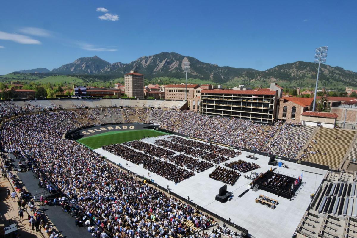 aerial view of 2018 commencement ceremony