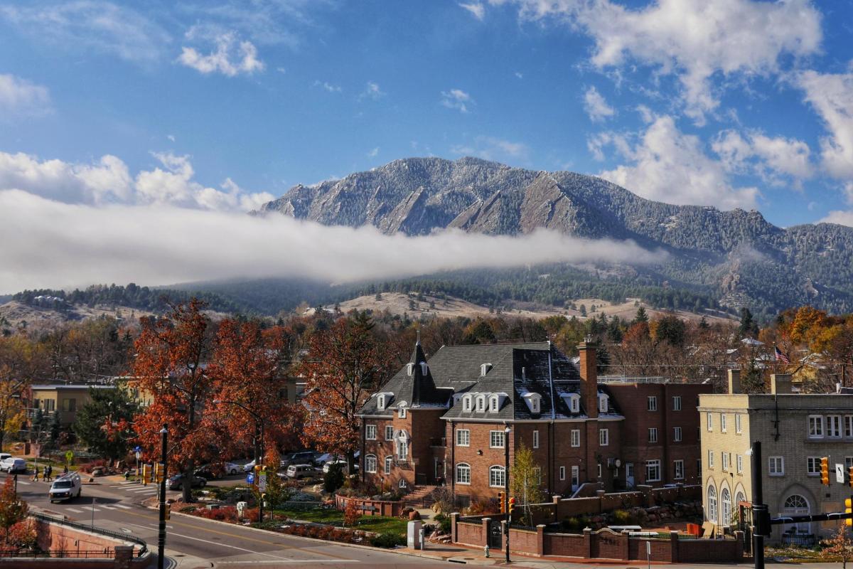 Clouds hover over Boulder