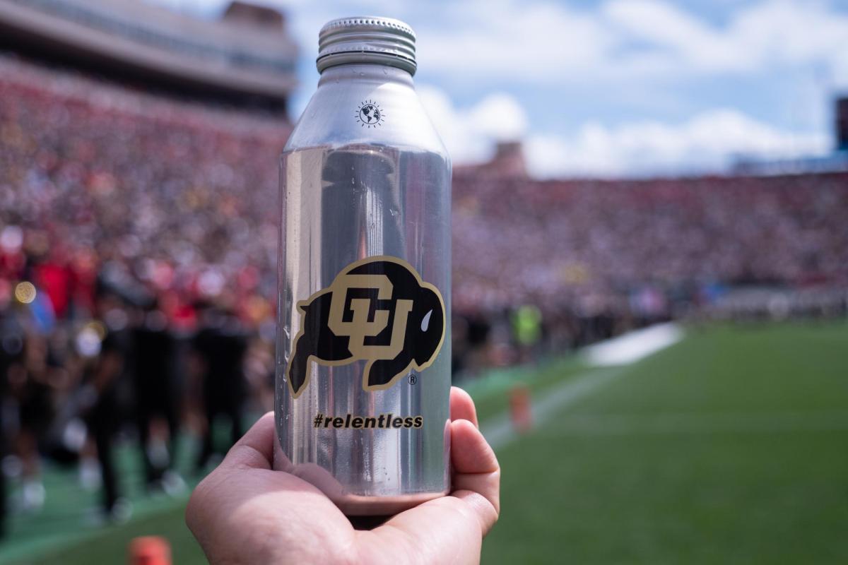 CU Buffs sustainable aluminum water bottle