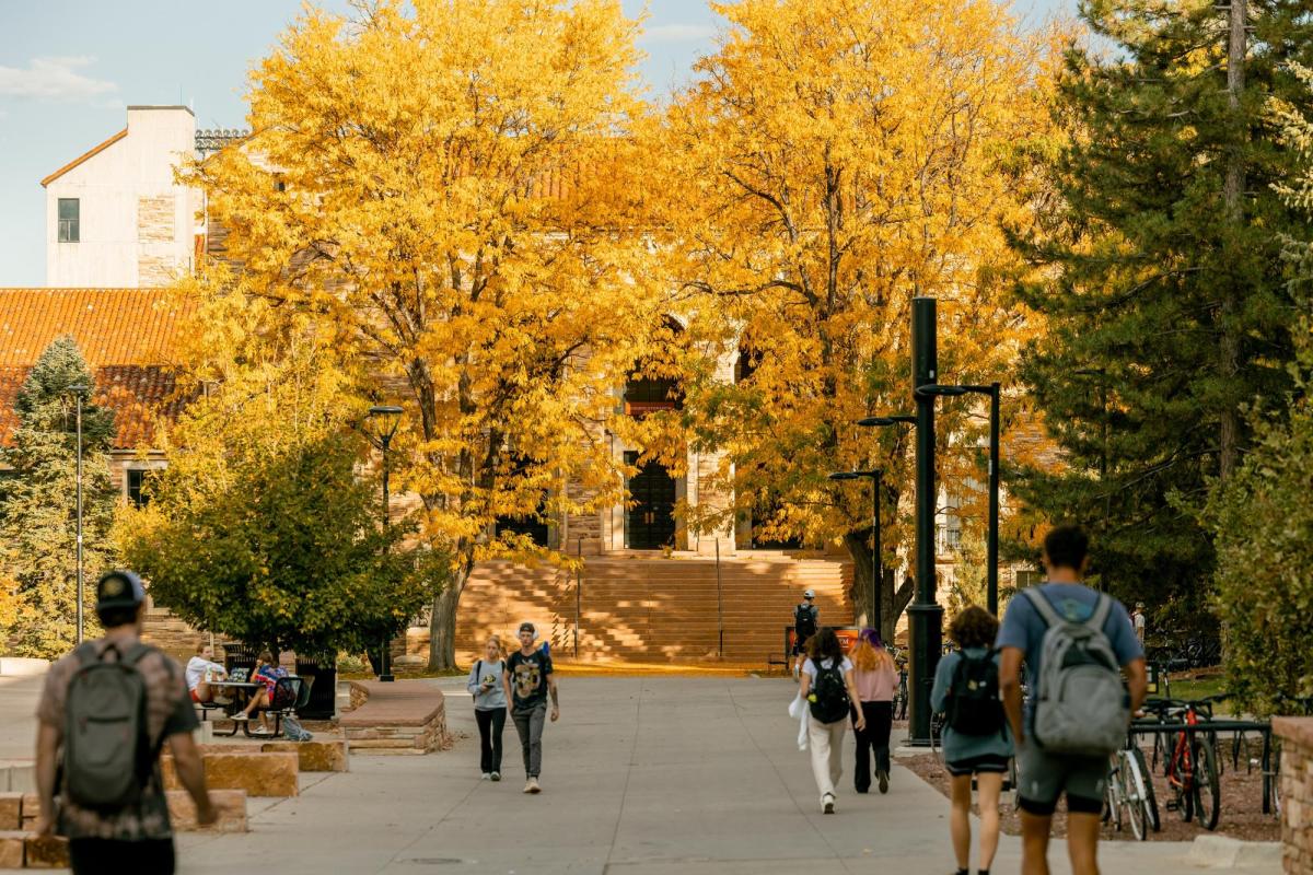 fall colors and campus community members