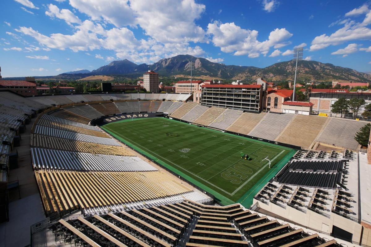 An empty Folsom Field
