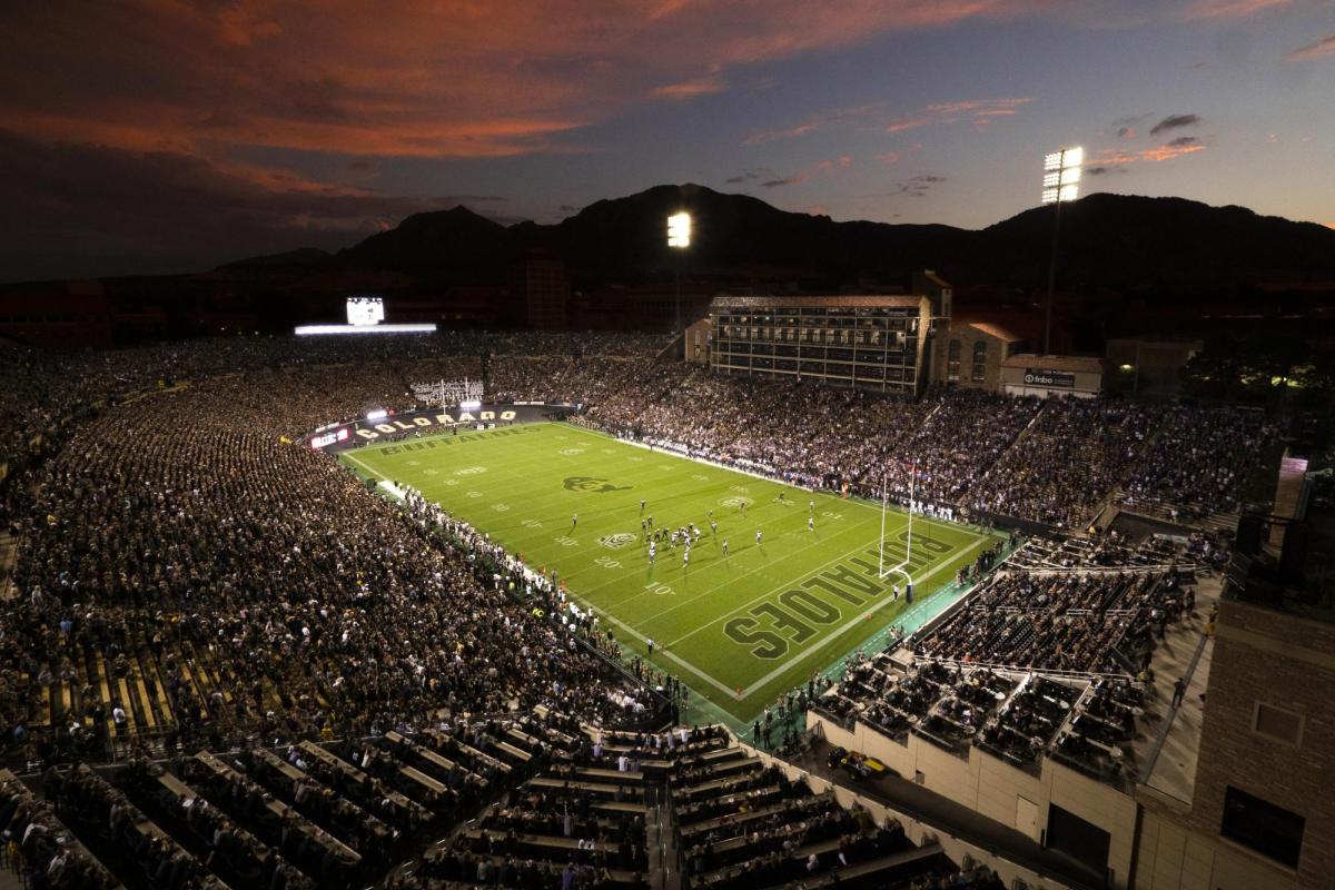 Folsom Stadium at night