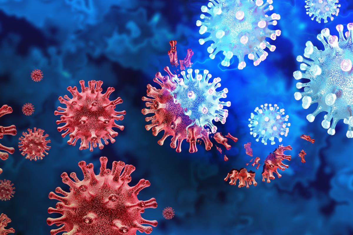 Illustration of a mutating virus variant