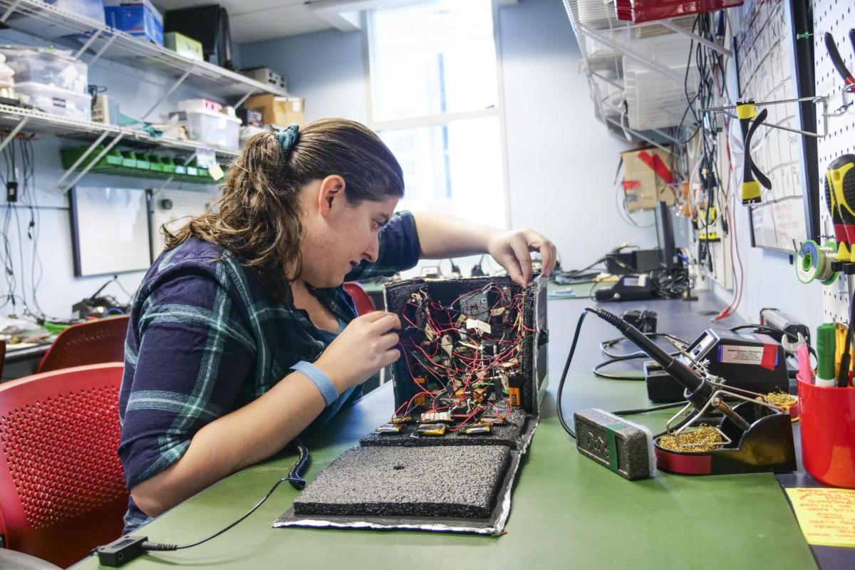 Jamie Principato works on her research project