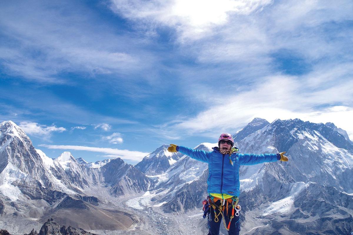 Kimberly Hess with mountain range in background