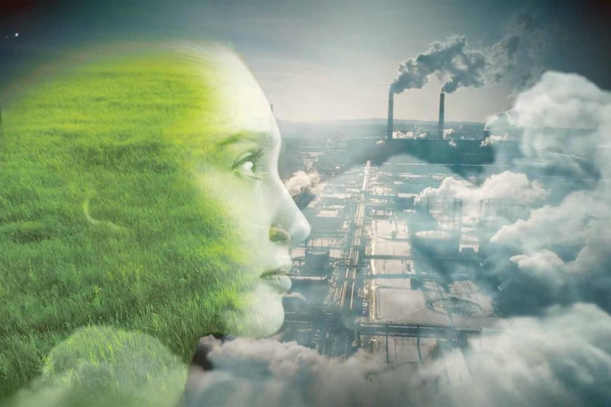 artist's depiction of climate change, sustainability, pollution
