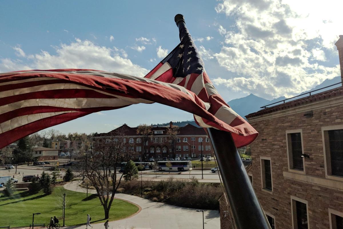 A U.S. flag blows in the wind. (Glenn Akasawa)