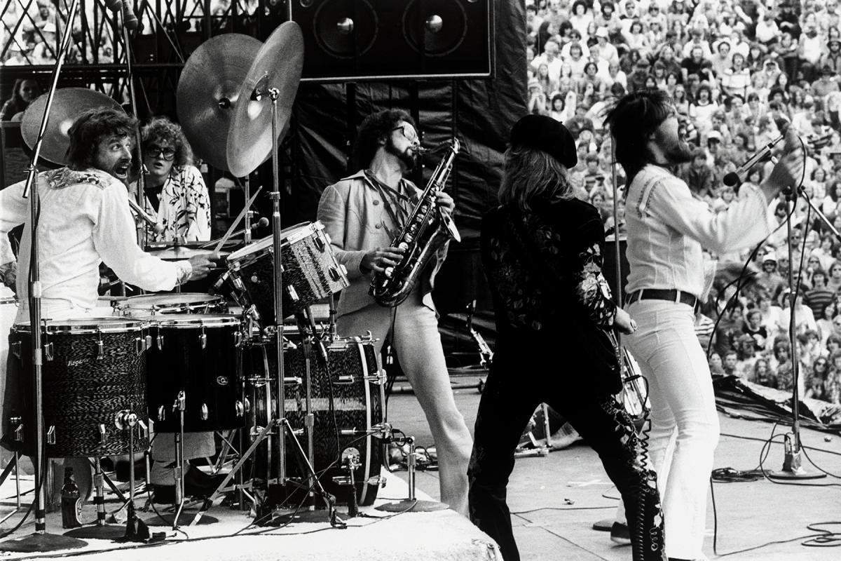 Bob Seger performing at Folsom Field in 1977, photographed by Dan Fong.
