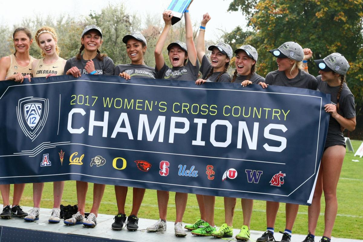 The CU women's cross country team, Pac-12 champions