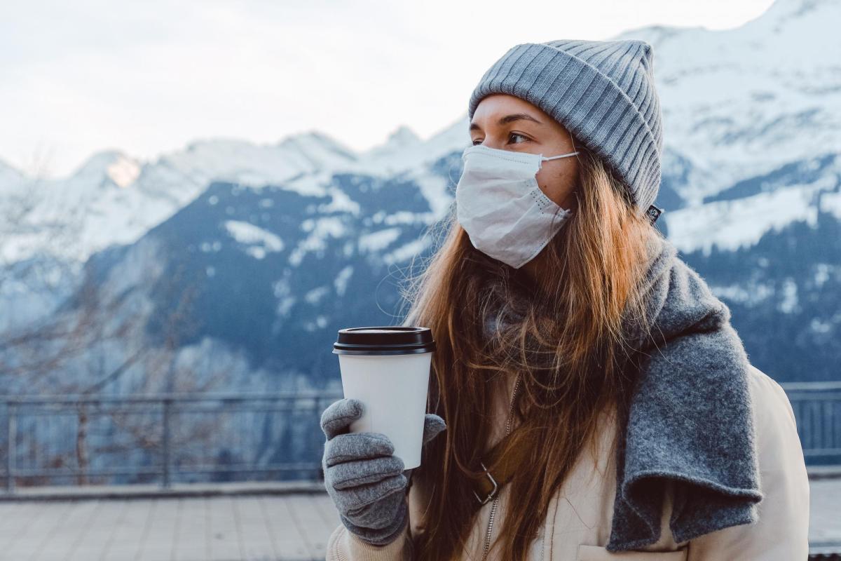 Woman outside in winter