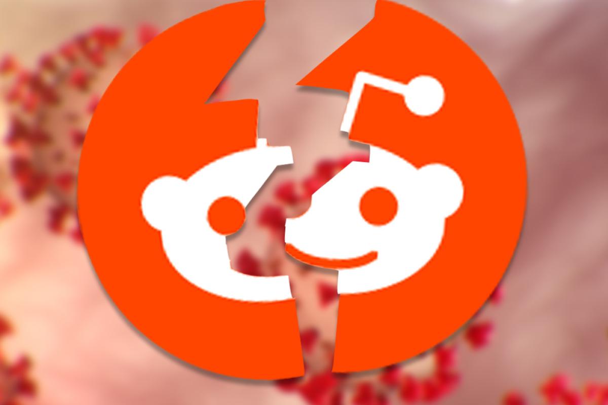 Reddit logo cracking down the middle