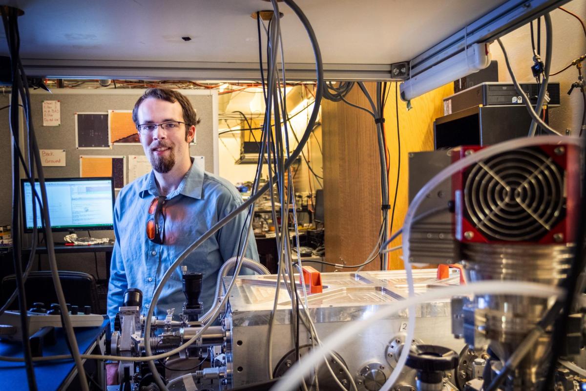 CU Boulder physicist Robert Karl in the lab