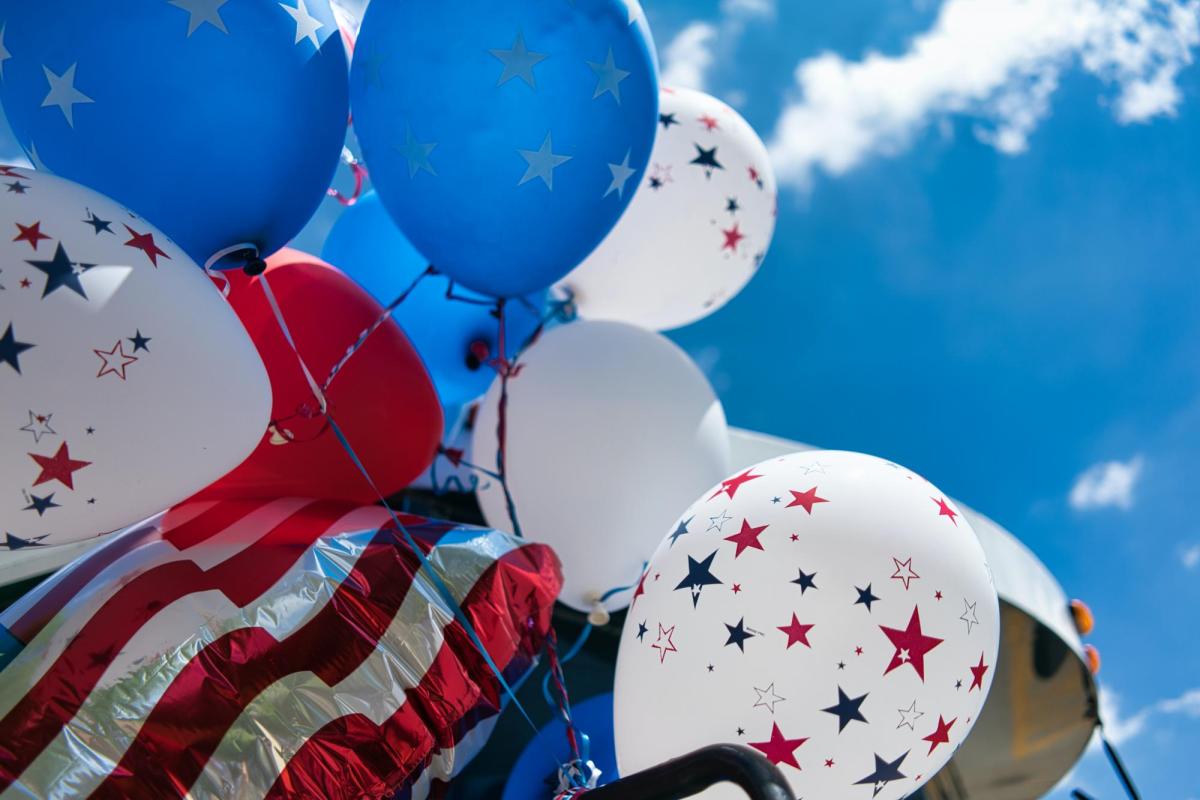 Red, white and blue balloons for Fourth of July