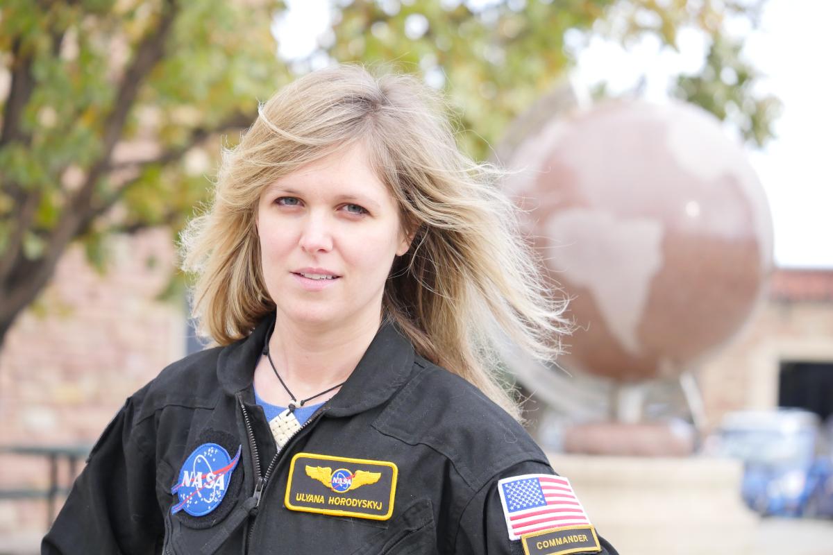 Portrait of Ulyana Horodyskyj in her NASA uniform