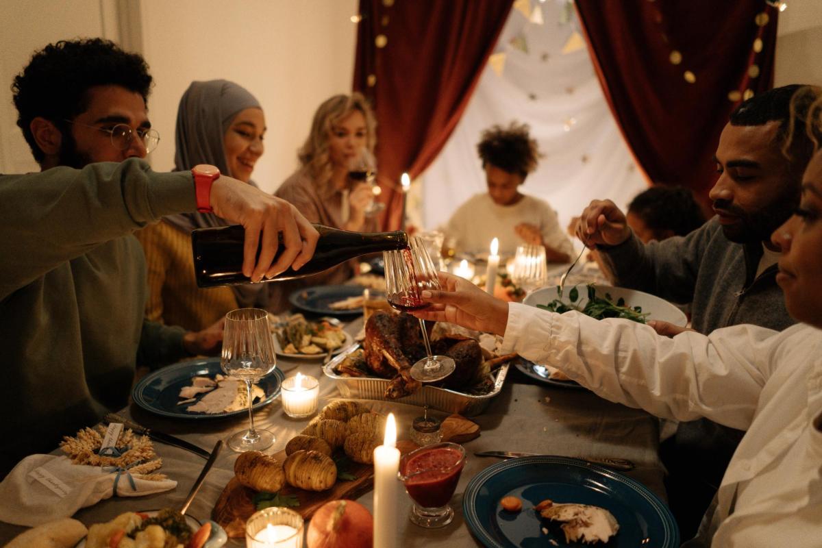 People gathering for a holiday