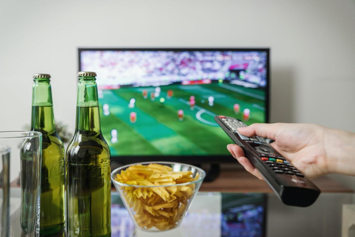 Football game on TV
