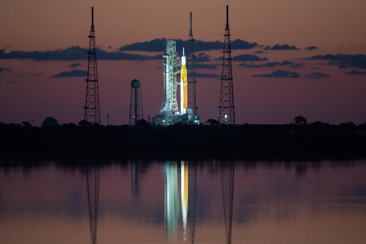 NASA rocket on the launchpad