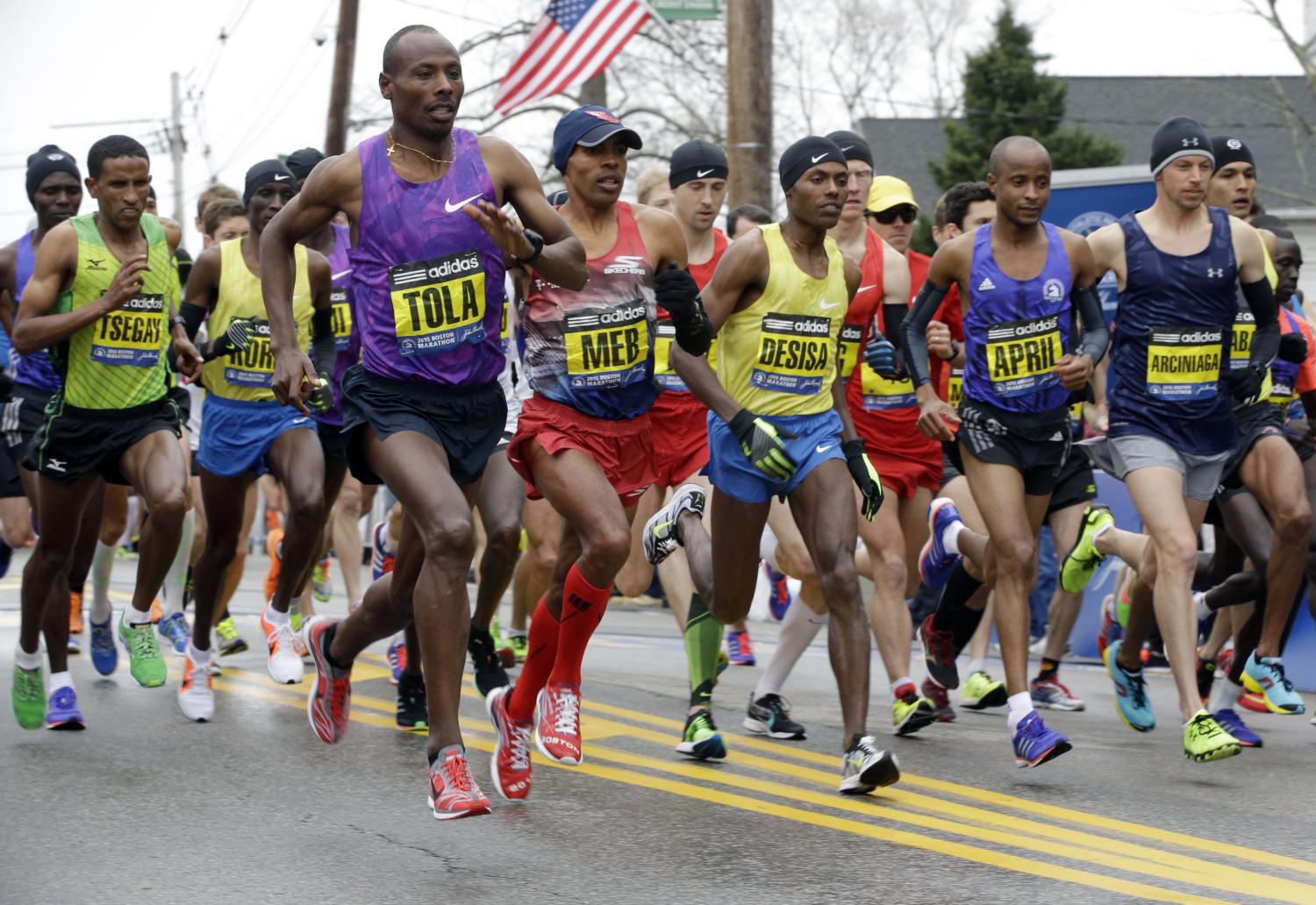 Boston marathon runners