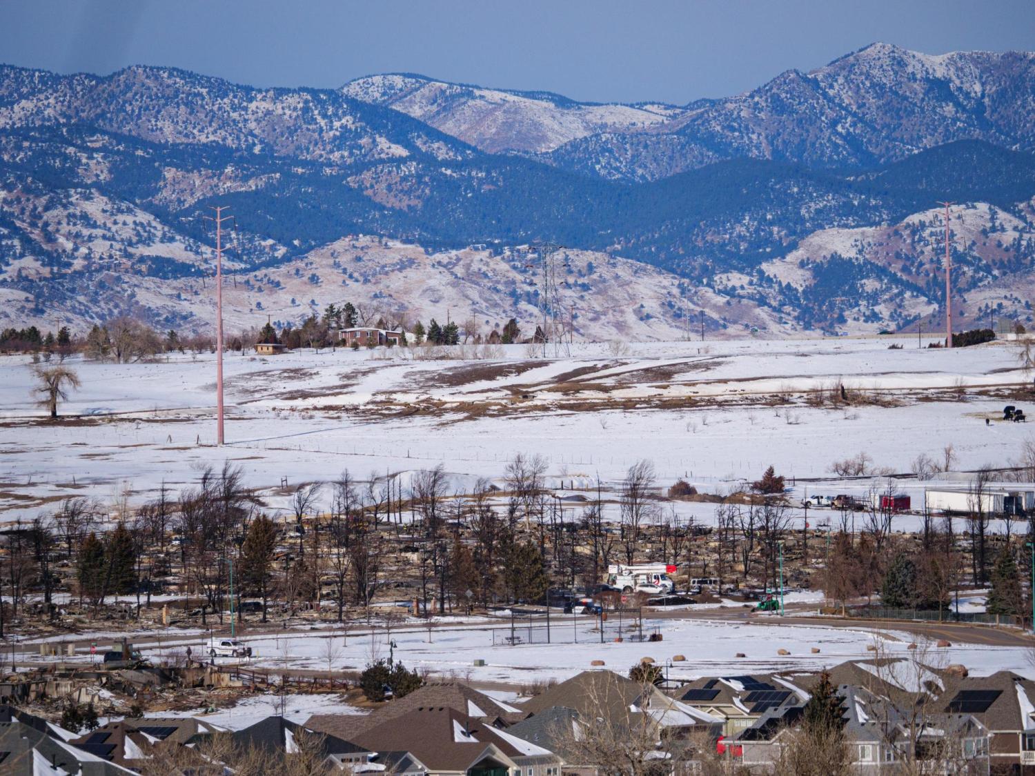 A view of a burned neighborhood in Superior, CO