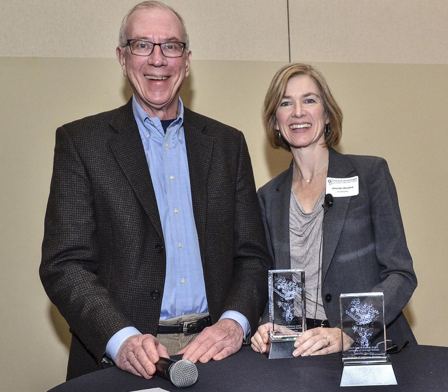 Jennifer Doudna and Tom Cech in 2015