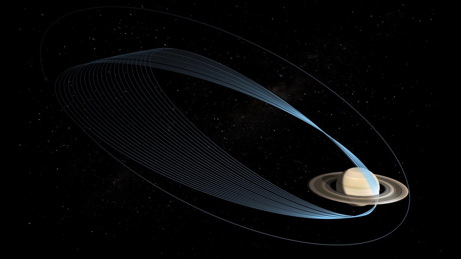 Cassini mission and Saturn illustration