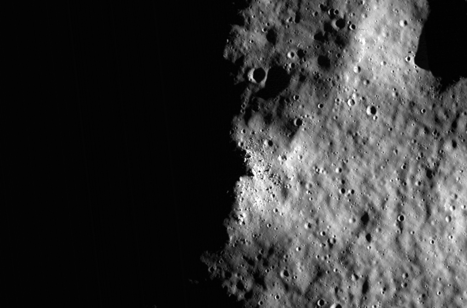Shadows on the moon's surface
