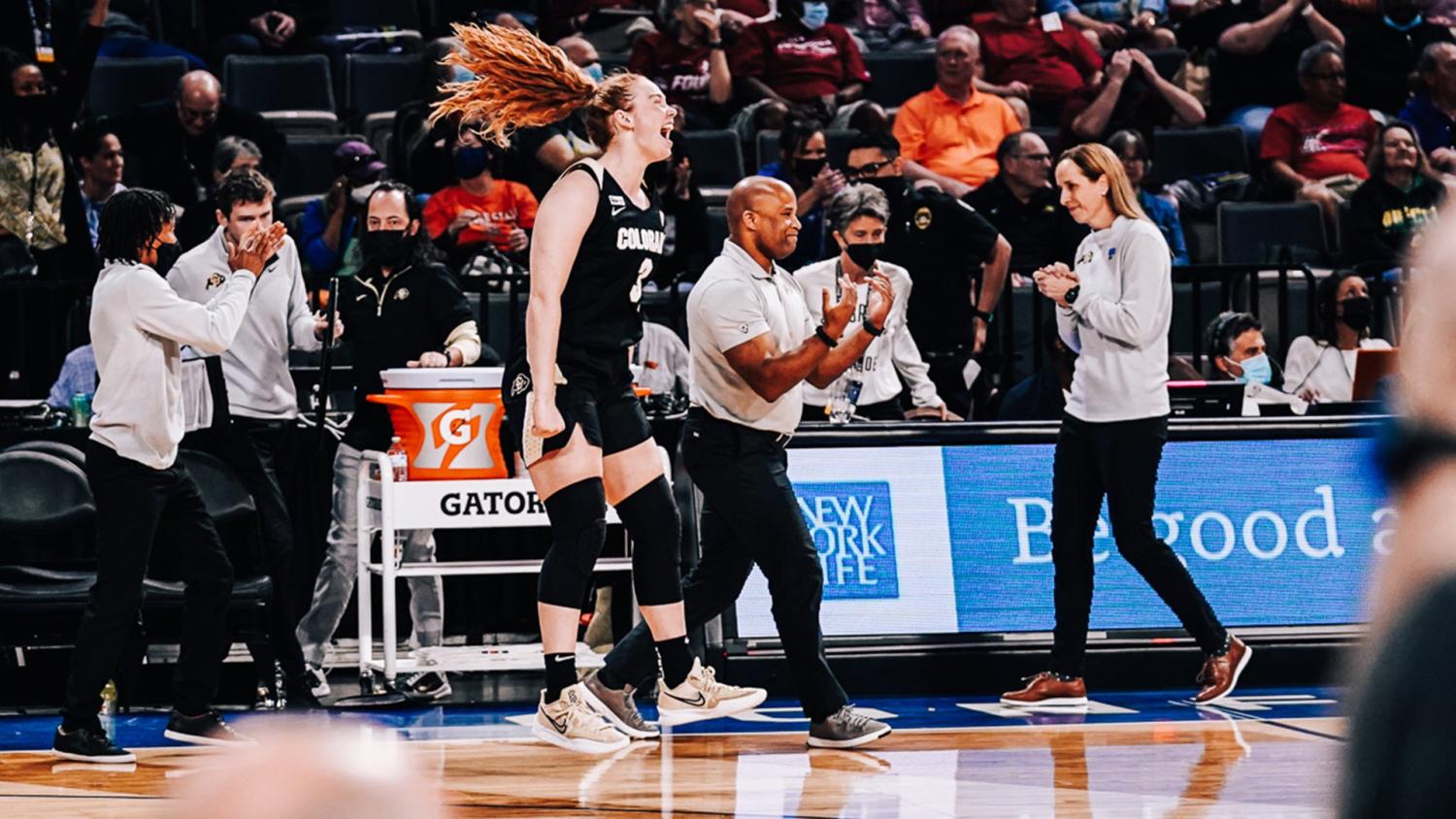 Women's basketball player on the court