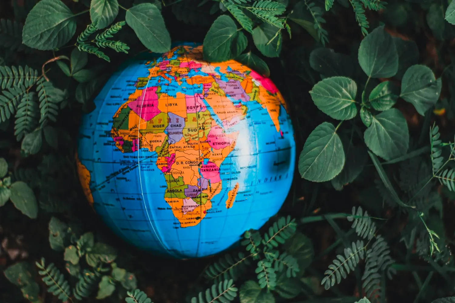 Globe showing continent of Africa