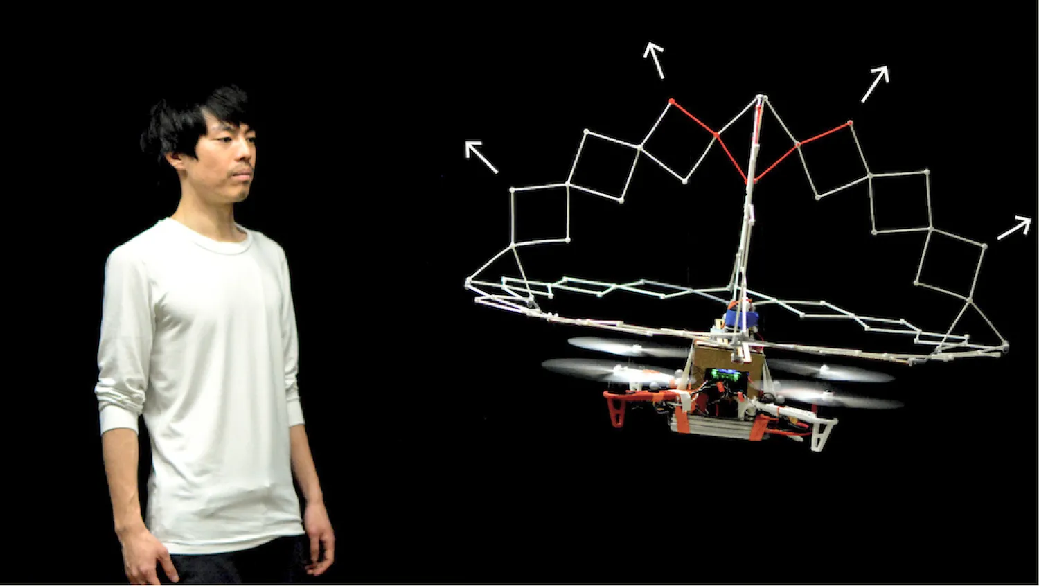 PufferBot's plastic shield expands as it approaches a person.