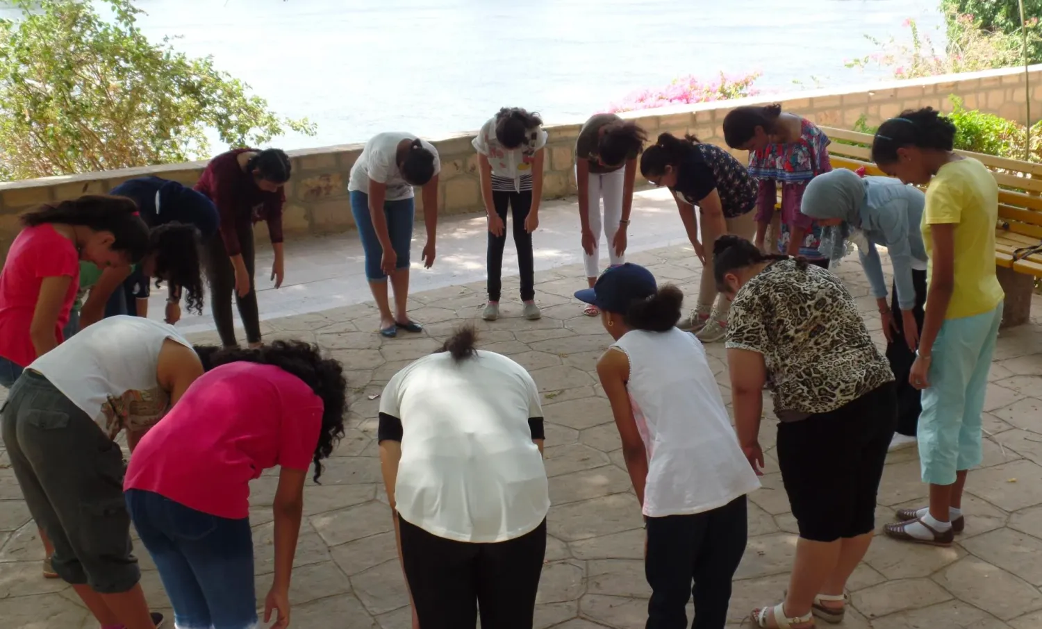 Participants engaging in vocal empowerment exercises