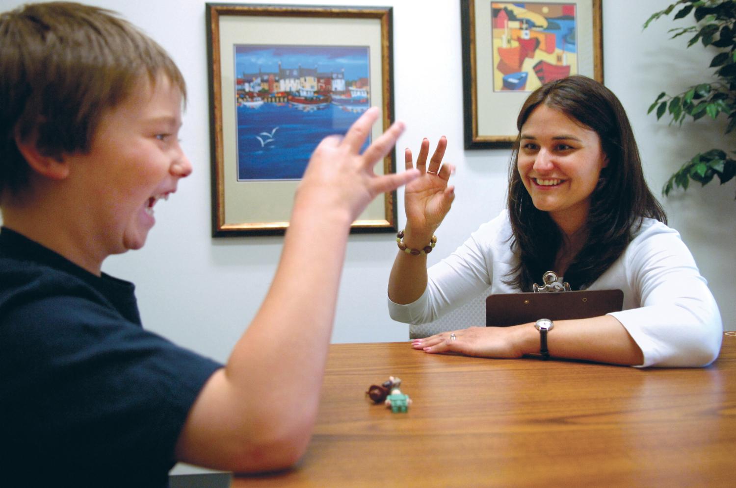 campus member working in a learning clinic