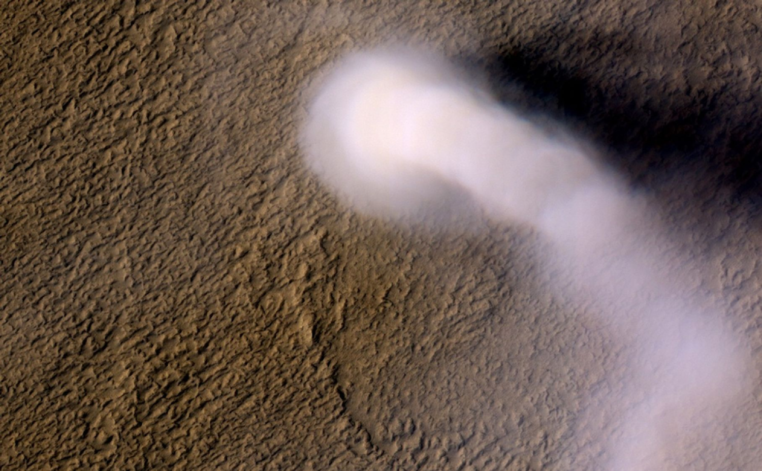 Swirling dust storm seen from space