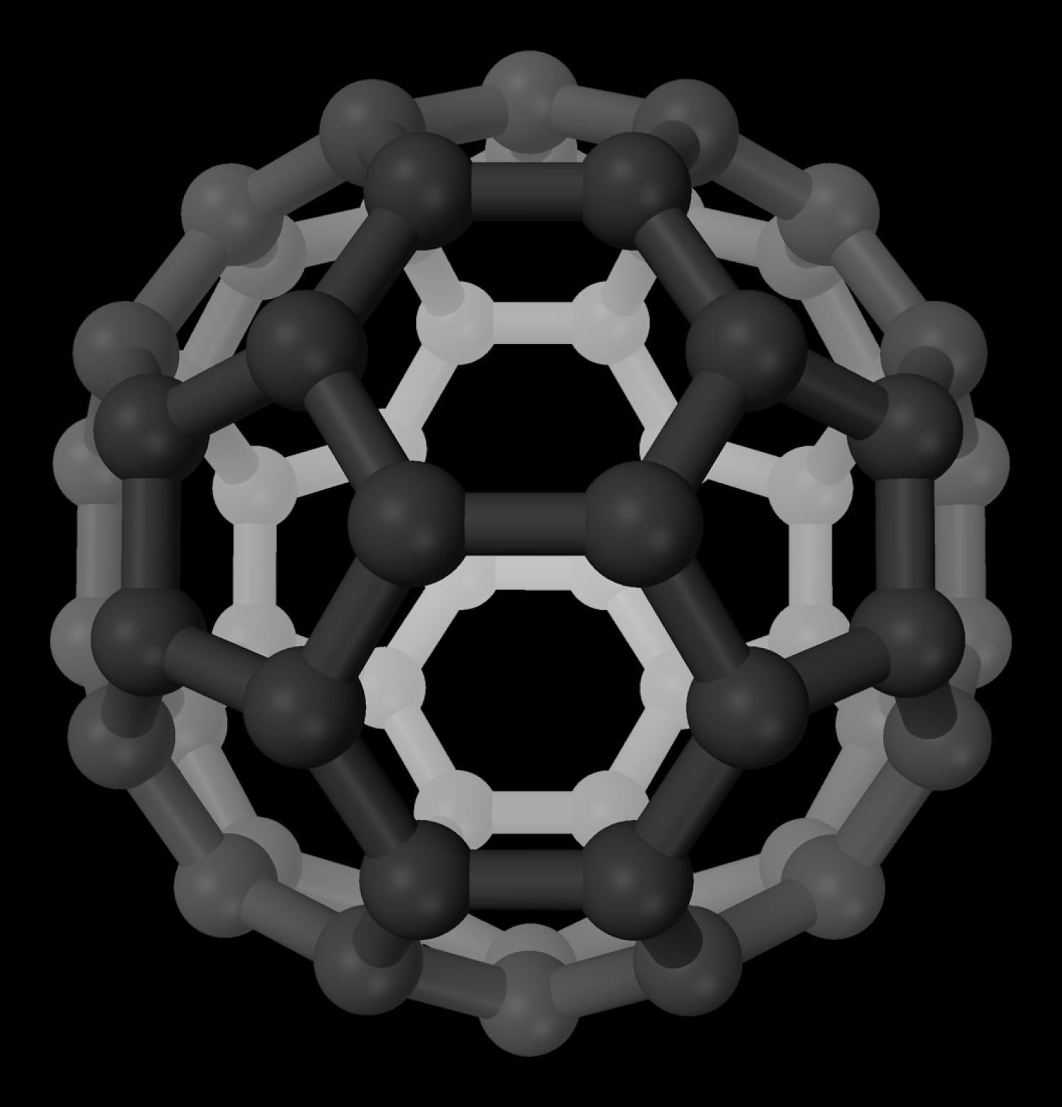 Graphic of a molecule in the shape of a sphere