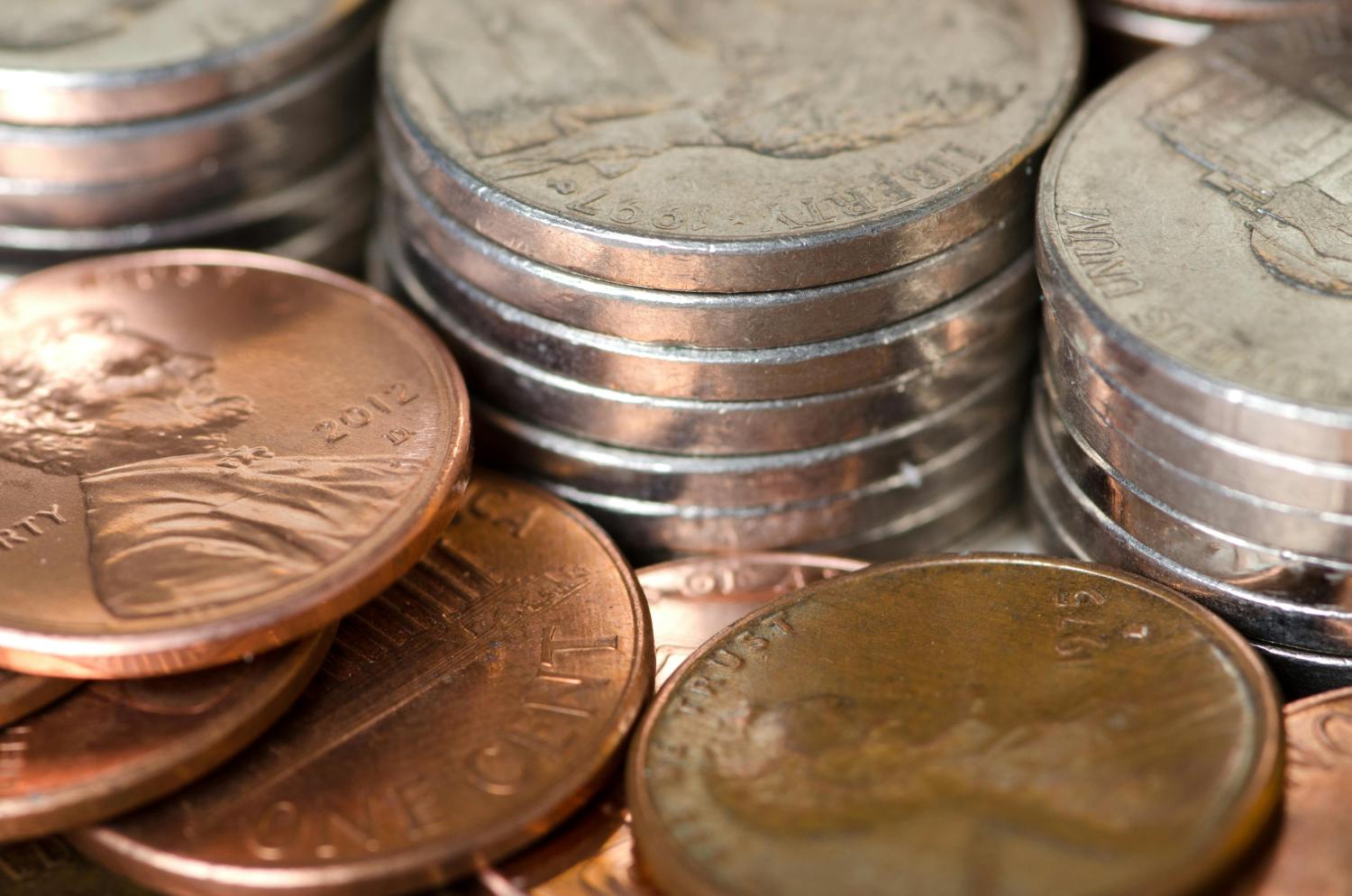 Pennies and nickels.
