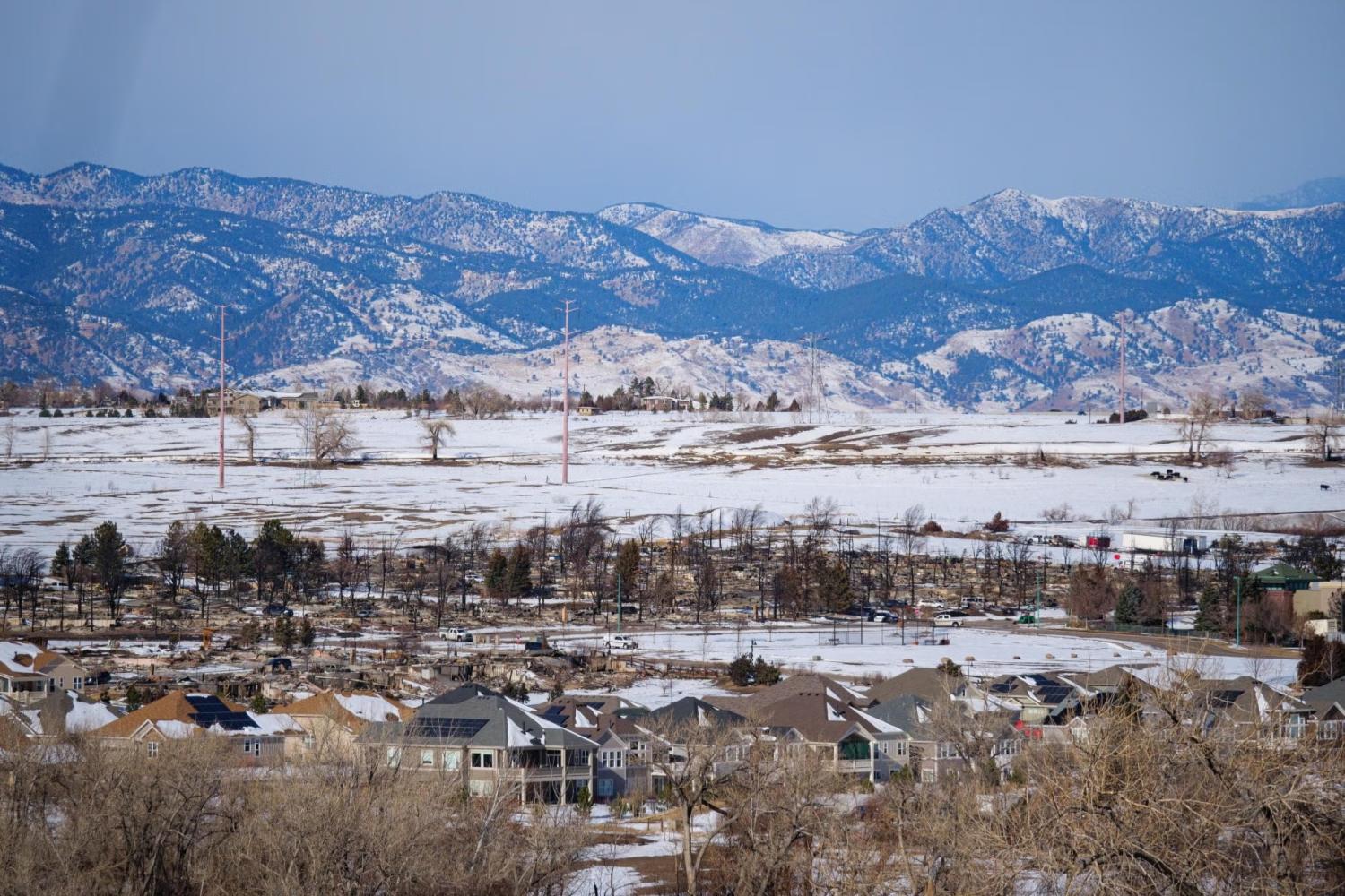 View of a Superior, Colorado, neighborhood burned in the Marshall Fire