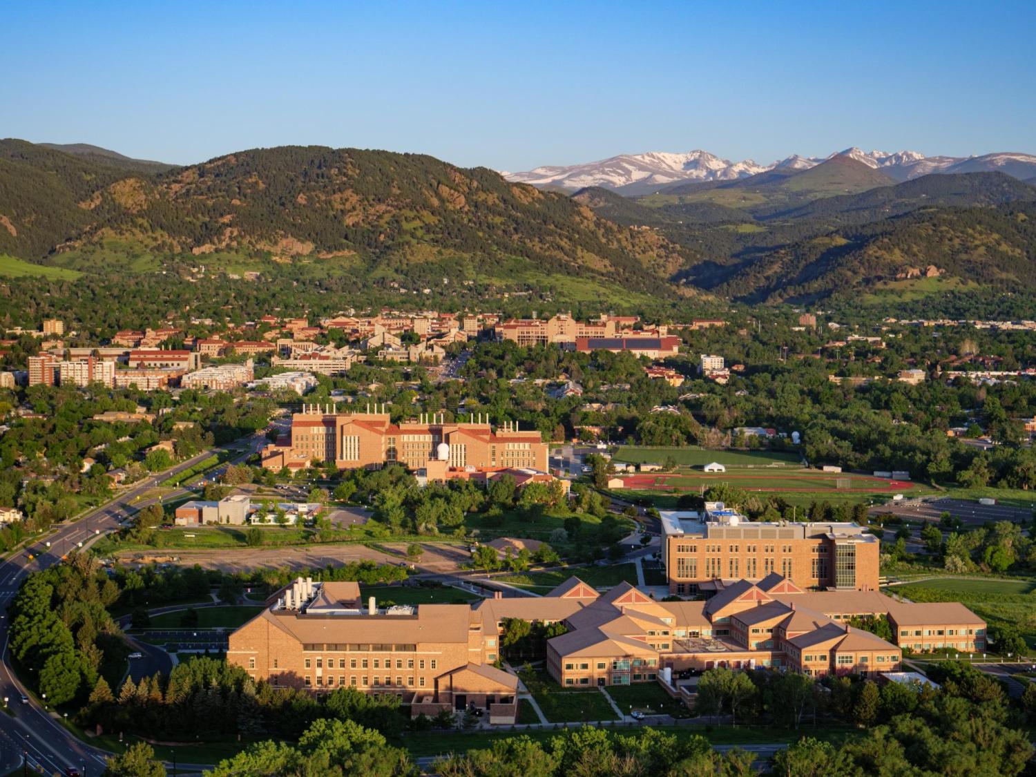 Aerial photo of CU Boulder