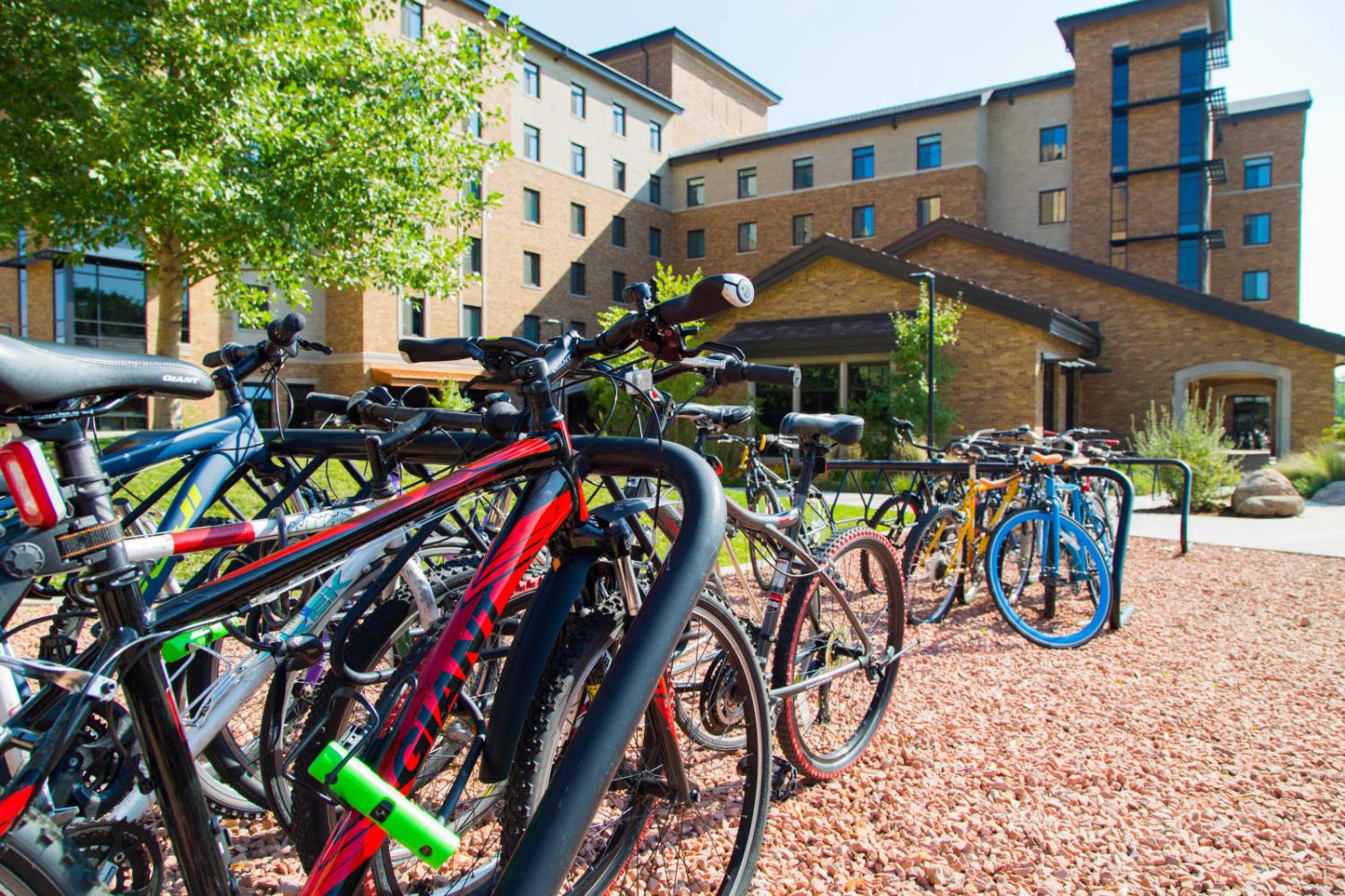 Bike racks on campus