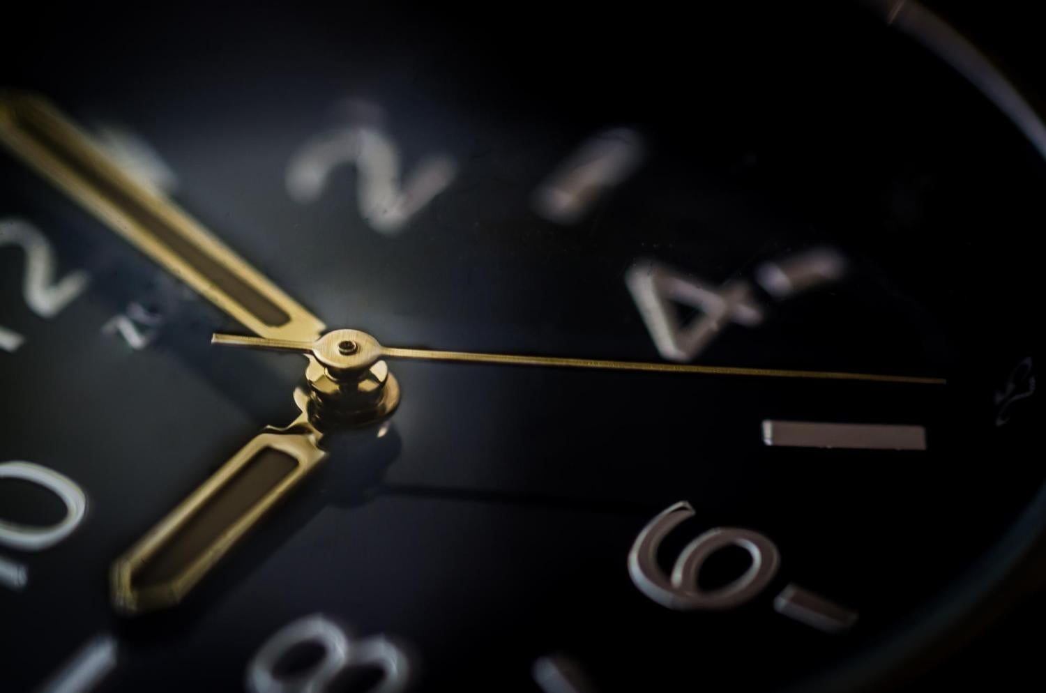 close-up of clock face