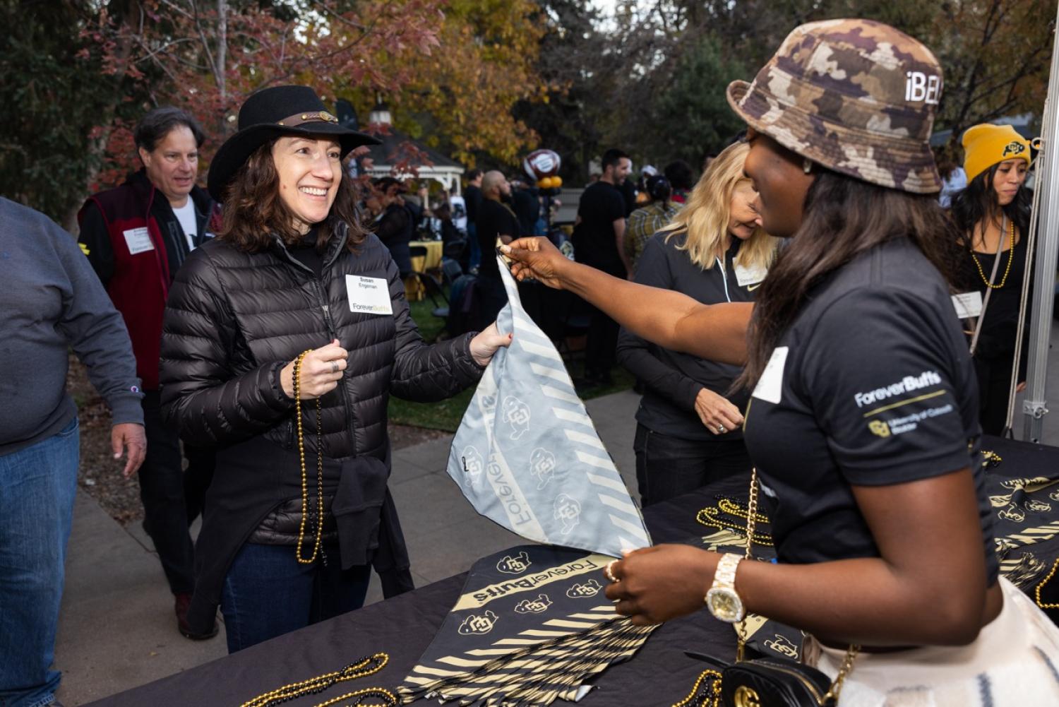 volunteers at a Homecoming event