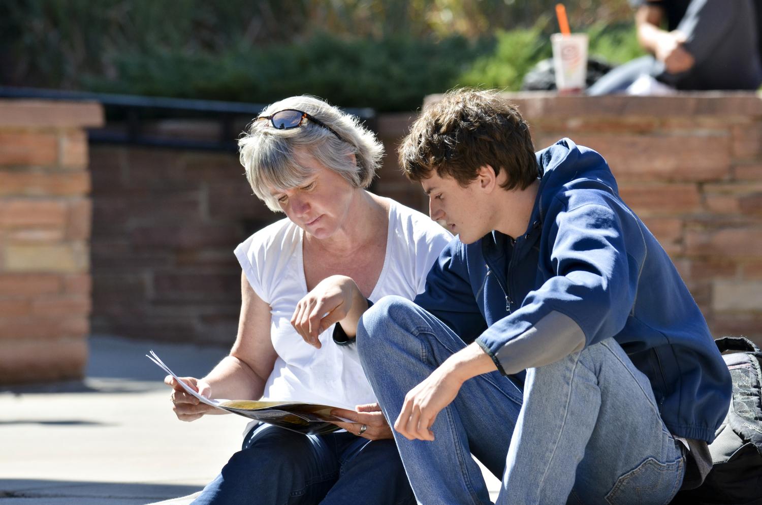 student with parent.