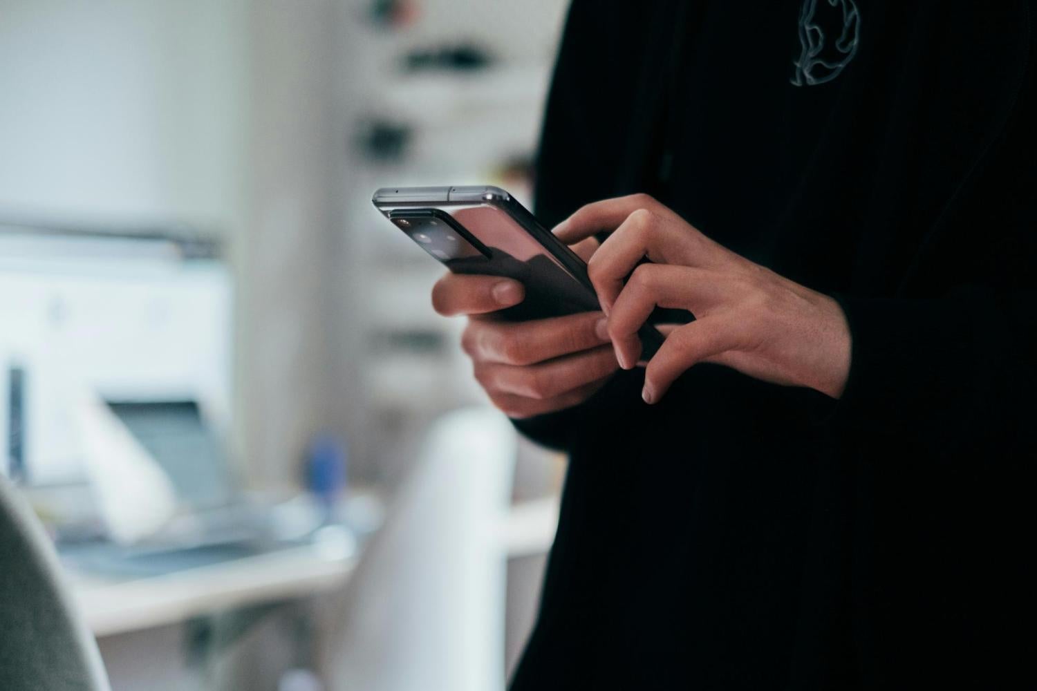 Person checking phone