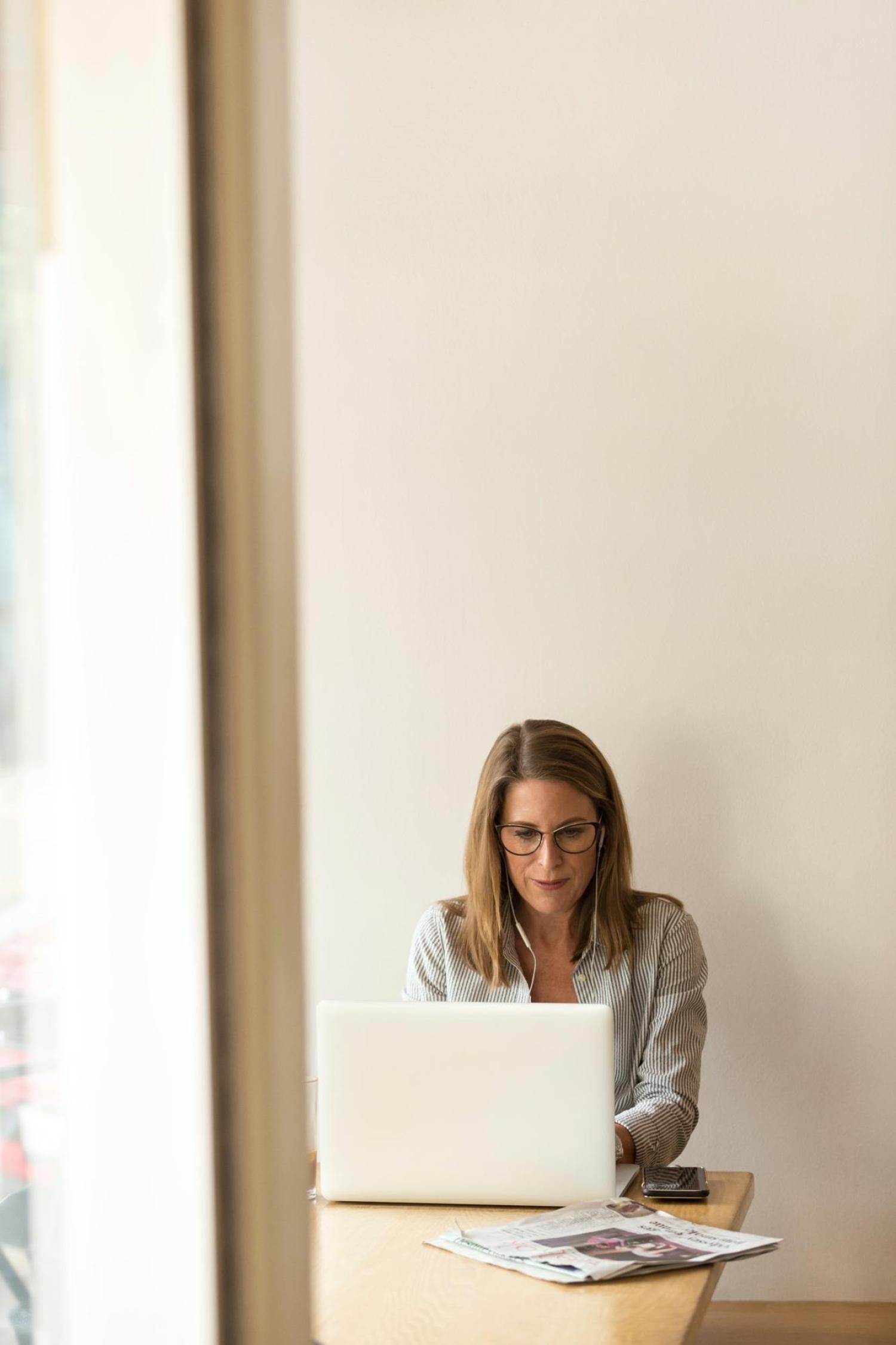 Professional working on laptop