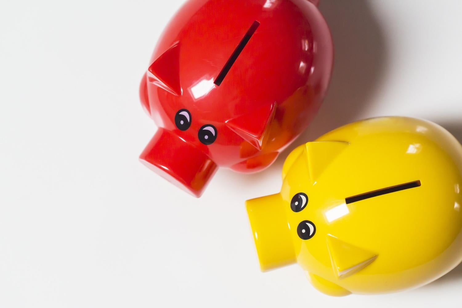 Stock photo of two piggy banks